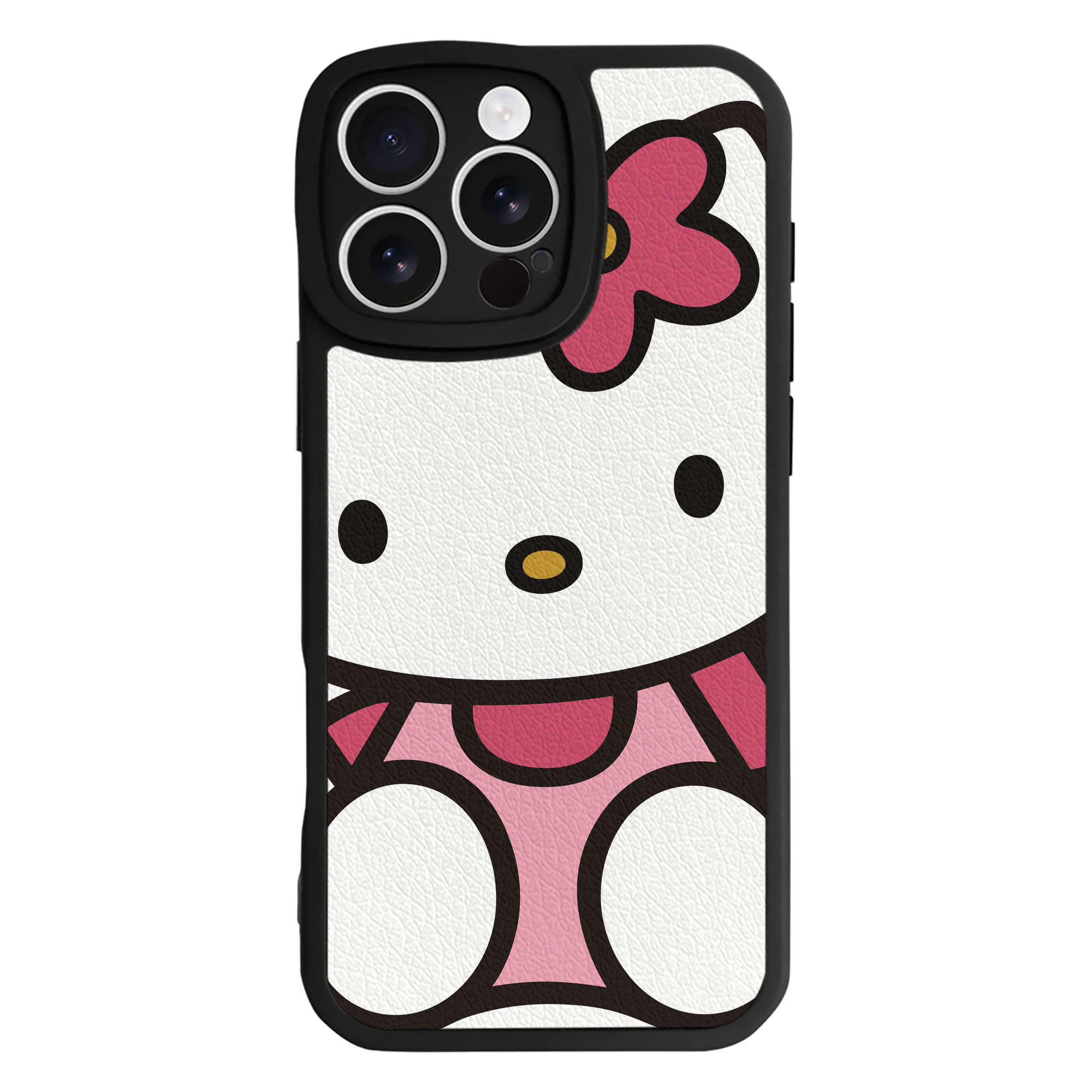（画像用） Hello Kitty ハローキティ 【iPhone 16シリーズ対応】シリコンスマホケース（レザー調） 材質：シリコン